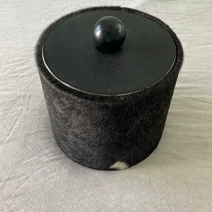 Black and white small spot hide wrapped ice bucket